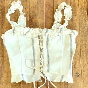 Reformation linen corset top